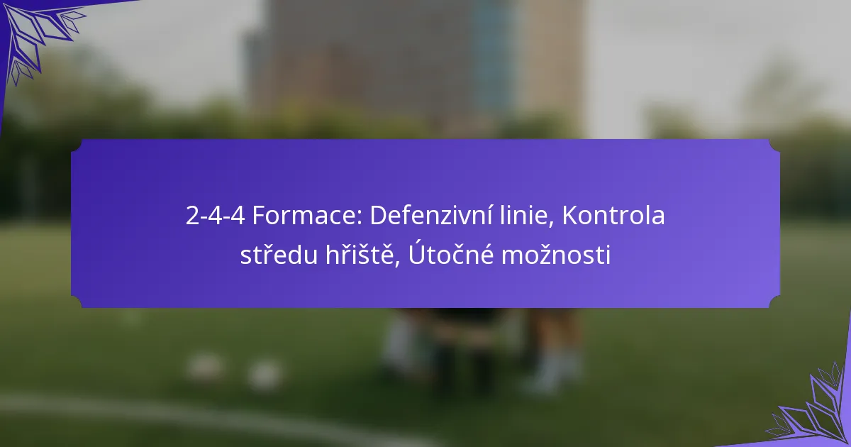 2-4-4 Formace: Defenzivní linie, Kontrola středu hřiště, Útočné možnosti