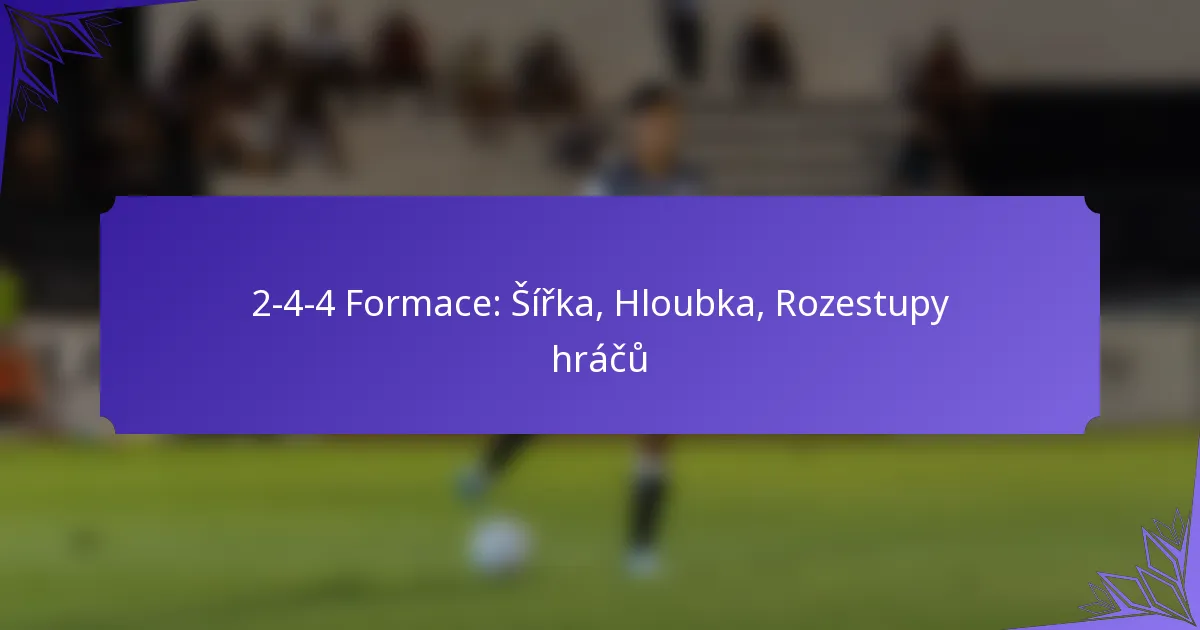 2-4-4 Formace: Šířka, Hloubka, Rozestupy hráčů