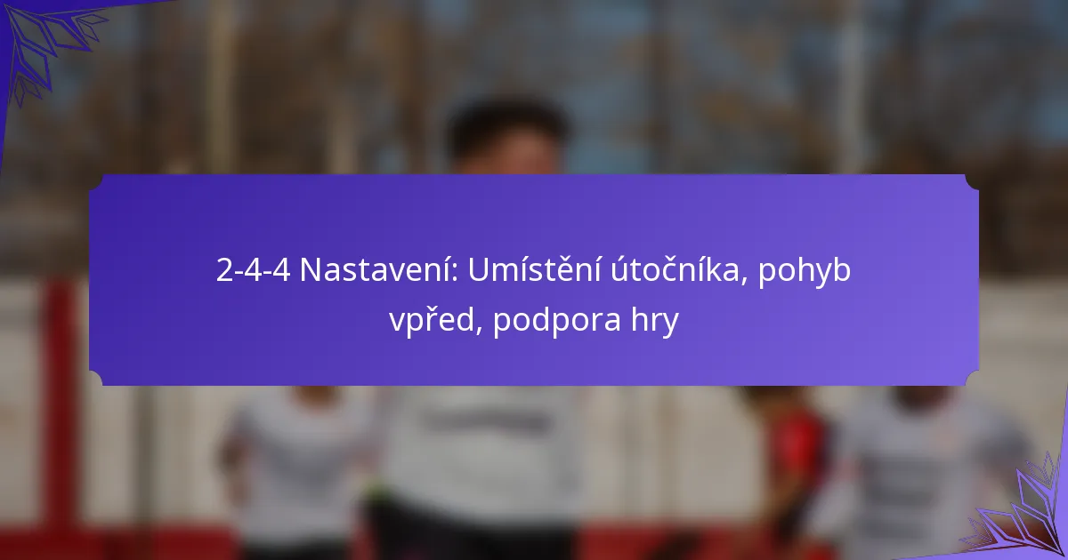 2-4-4 Nastavení: Umístění útočníka, pohyb vpřed, podpora hry